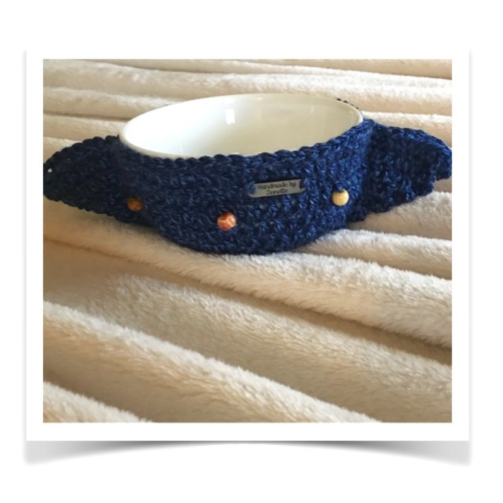 Hand Crafted Beaded Bowl Cozy - Olympic Blue